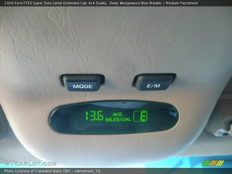Deep Wedgewood Blue Metallic / Medium Parchment 2000 Ford F350 Super Duty Lariat Extended Cab 4x4 Dually