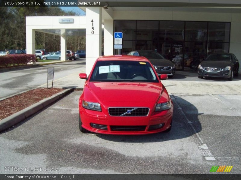 Passion Red / Dark Beige/Quartz 2005 Volvo V50 T5
