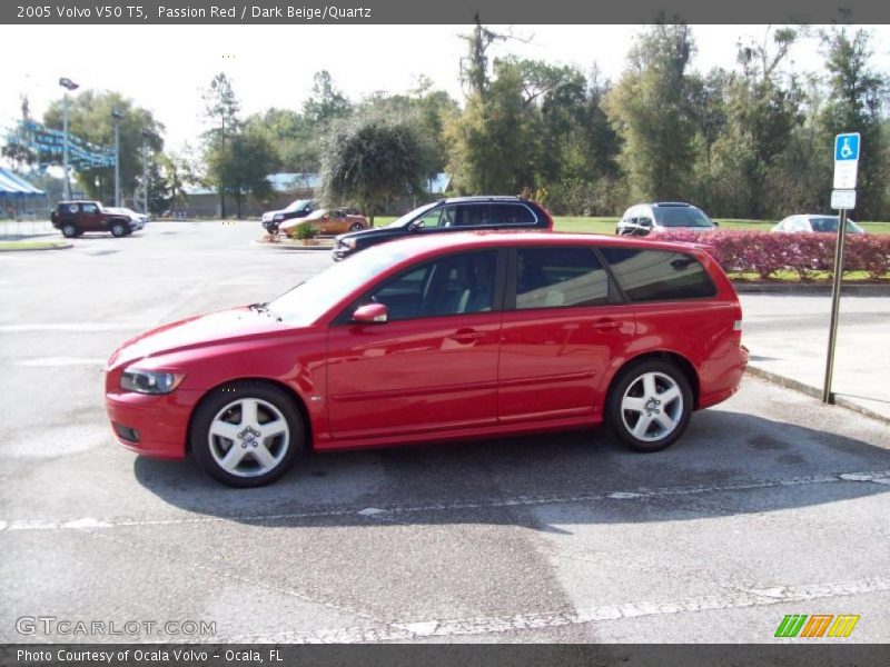 Passion Red / Dark Beige/Quartz 2005 Volvo V50 T5
