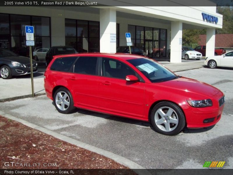 Passion Red / Dark Beige/Quartz 2005 Volvo V50 T5