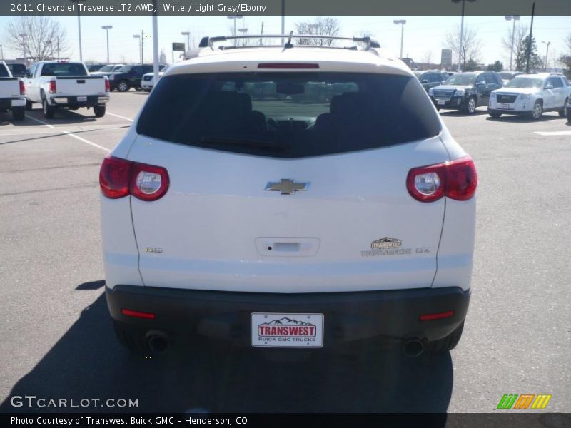 White / Light Gray/Ebony 2011 Chevrolet Traverse LTZ AWD