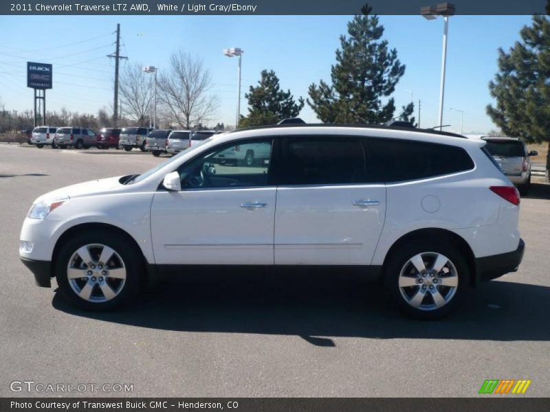 White / Light Gray/Ebony 2011 Chevrolet Traverse LTZ AWD