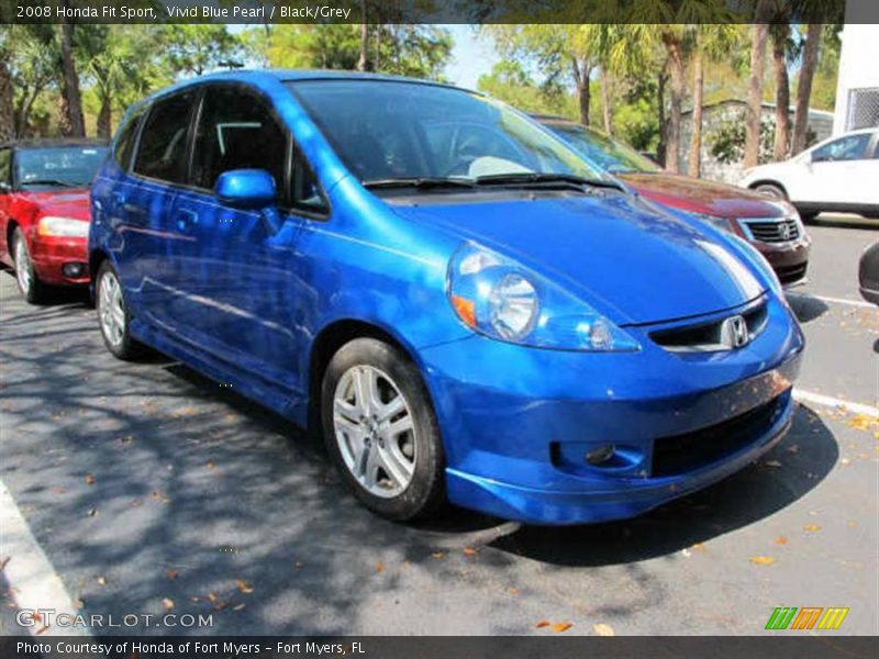 Vivid Blue Pearl / Black/Grey 2008 Honda Fit Sport