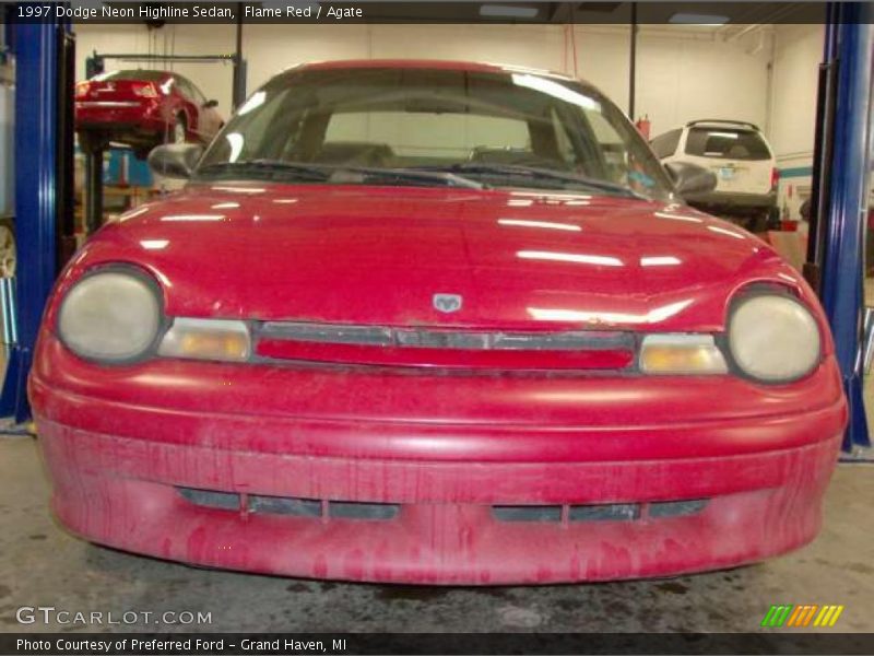 Flame Red / Agate 1997 Dodge Neon Highline Sedan