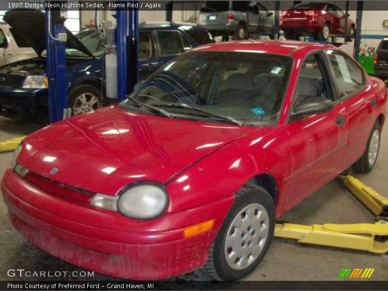 Flame Red / Agate 1997 Dodge Neon Highline Sedan