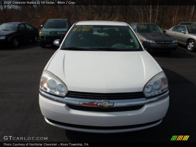 White / Gray 2005 Chevrolet Malibu LS V6 Sedan