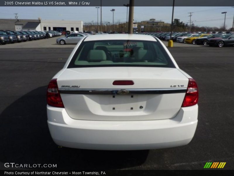 White / Gray 2005 Chevrolet Malibu LS V6 Sedan