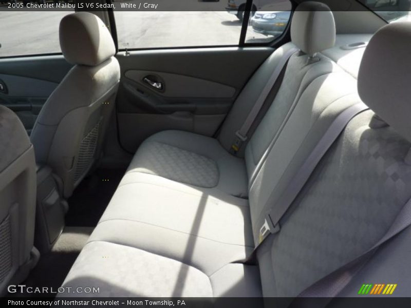 White / Gray 2005 Chevrolet Malibu LS V6 Sedan