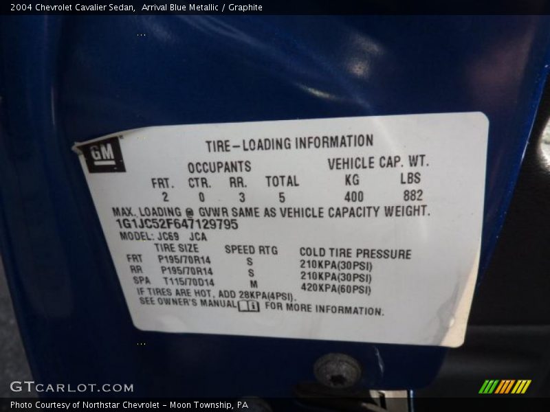 Arrival Blue Metallic / Graphite 2004 Chevrolet Cavalier Sedan