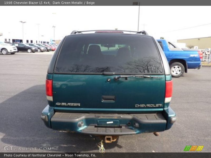 Dark Green Metallic / Beige 1998 Chevrolet Blazer LS 4x4
