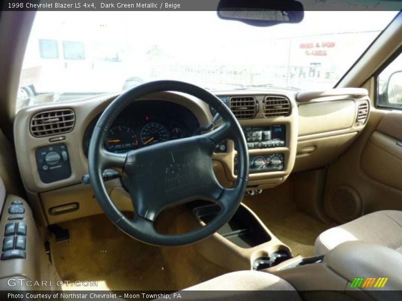Dark Green Metallic / Beige 1998 Chevrolet Blazer LS 4x4