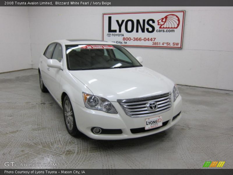 Blizzard White Pearl / Ivory Beige 2008 Toyota Avalon Limited