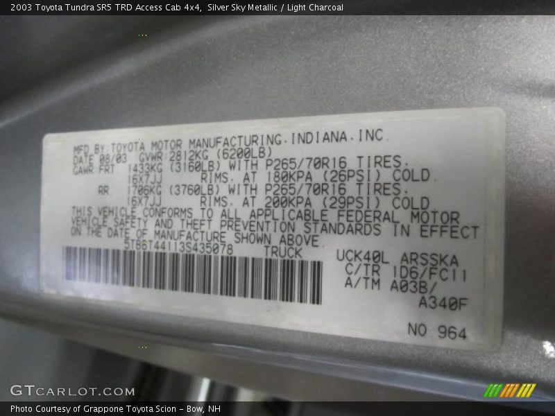 Silver Sky Metallic / Light Charcoal 2003 Toyota Tundra SR5 TRD Access Cab 4x4