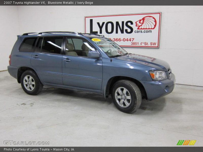 Bluestone Metallic / Ivory Beige 2007 Toyota Highlander V6