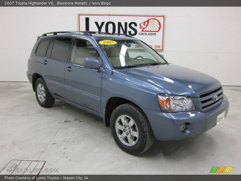Bluestone Metallic / Ivory Beige 2007 Toyota Highlander V6