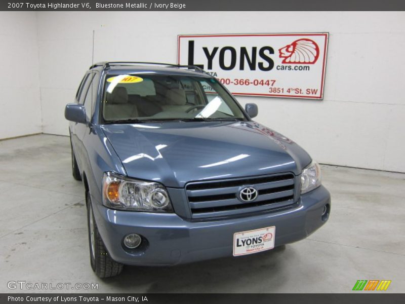 Bluestone Metallic / Ivory Beige 2007 Toyota Highlander V6