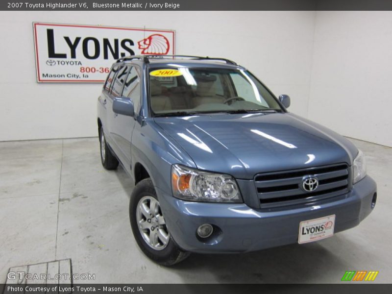 Bluestone Metallic / Ivory Beige 2007 Toyota Highlander V6