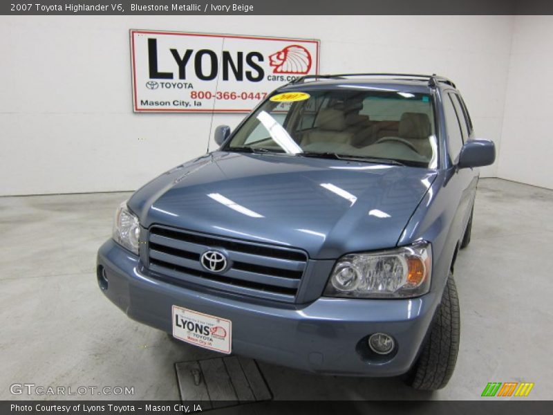 Bluestone Metallic / Ivory Beige 2007 Toyota Highlander V6