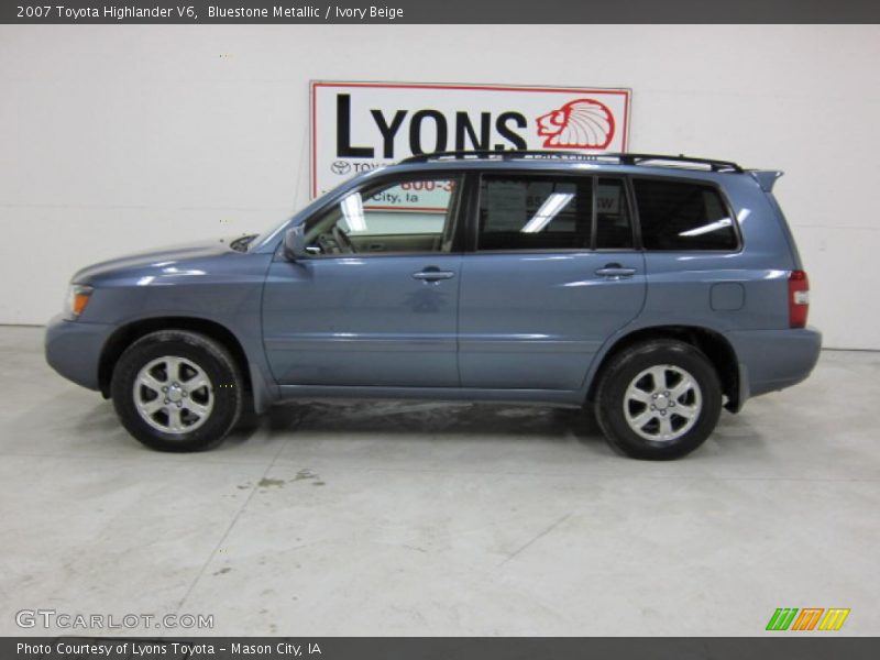 Bluestone Metallic / Ivory Beige 2007 Toyota Highlander V6