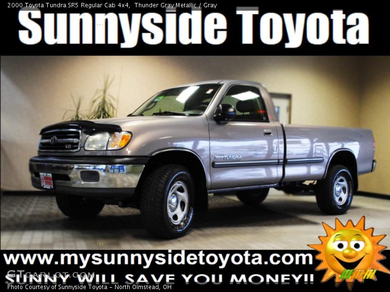 Thunder Gray Metallic / Gray 2000 Toyota Tundra SR5 Regular Cab 4x4