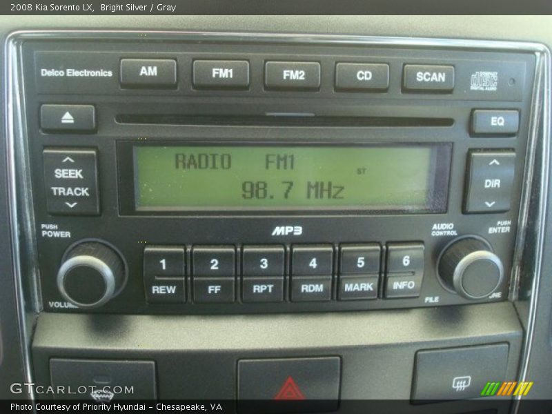 Bright Silver / Gray 2008 Kia Sorento LX