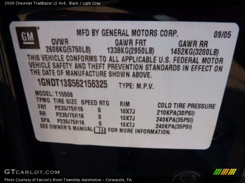 Black / Light Gray 2006 Chevrolet TrailBlazer LS 4x4