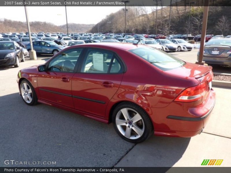 Chili Red Metallic / Parchment/Black 2007 Saab 9-3 Aero Sport Sedan