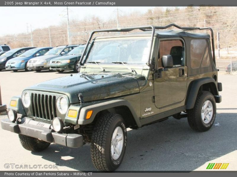 Moss Green Pearlcoat / Camouflage 2005 Jeep Wrangler X 4x4
