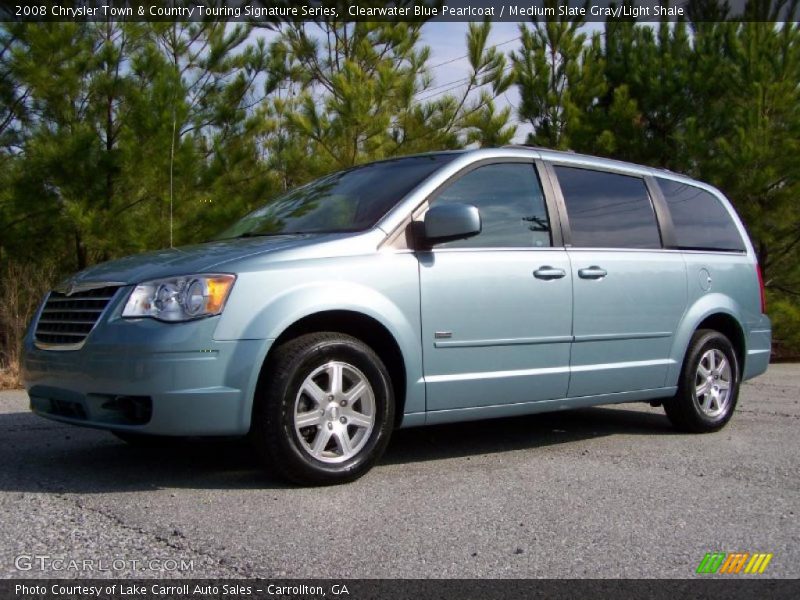 Clearwater Blue Pearlcoat / Medium Slate Gray/Light Shale 2008 Chrysler Town & Country Touring Signature Series