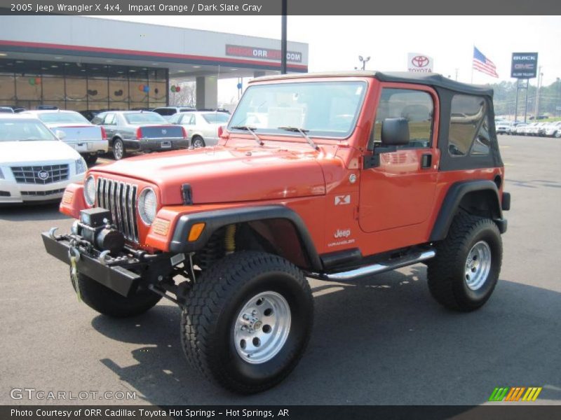 Impact Orange / Dark Slate Gray 2005 Jeep Wrangler X 4x4