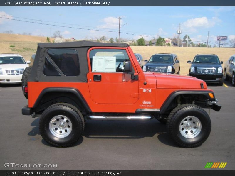 Impact Orange / Dark Slate Gray 2005 Jeep Wrangler X 4x4