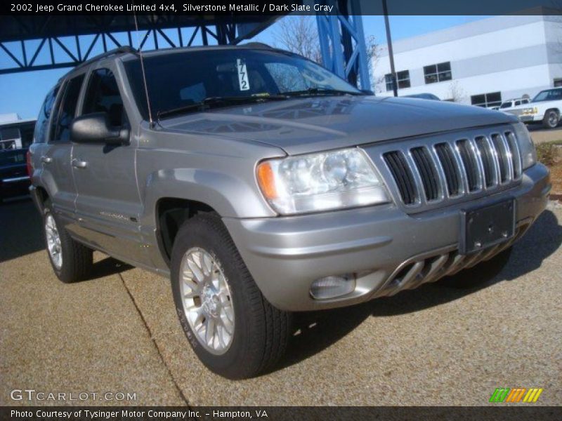 Silverstone Metallic / Dark Slate Gray 2002 Jeep Grand Cherokee Limited 4x4