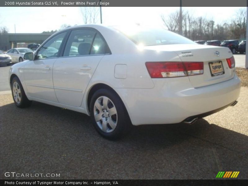 Powder White Pearl / Beige 2008 Hyundai Sonata GLS V6