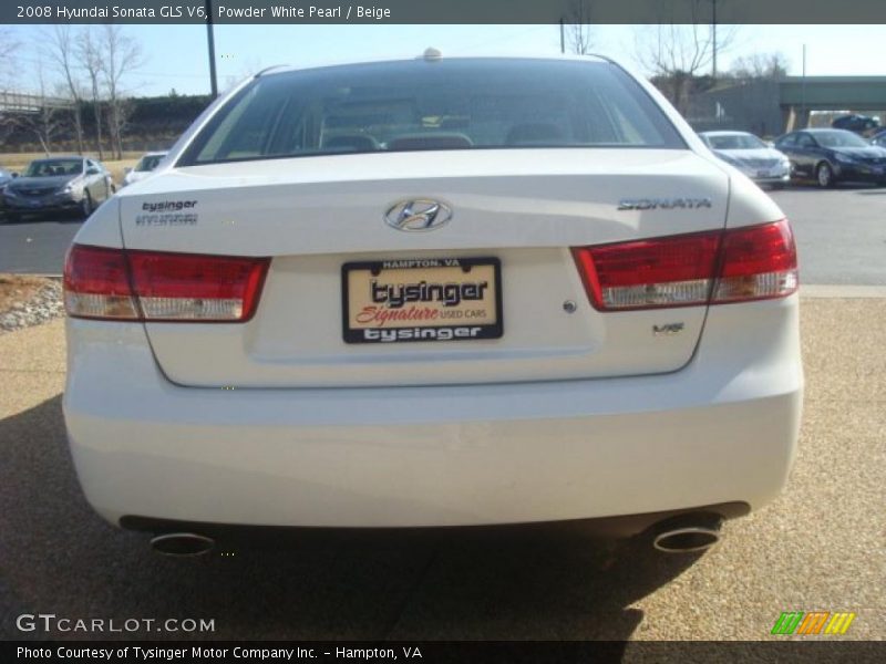 Powder White Pearl / Beige 2008 Hyundai Sonata GLS V6