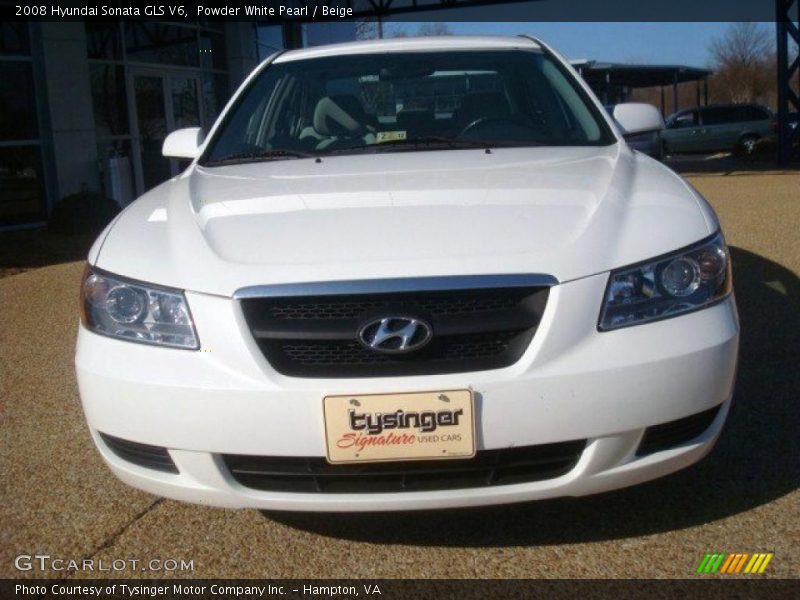 Powder White Pearl / Beige 2008 Hyundai Sonata GLS V6