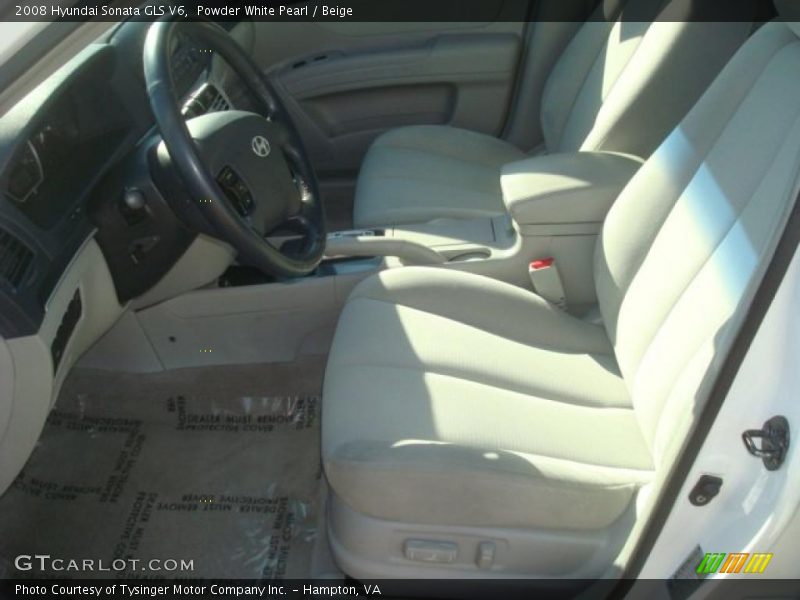 Powder White Pearl / Beige 2008 Hyundai Sonata GLS V6