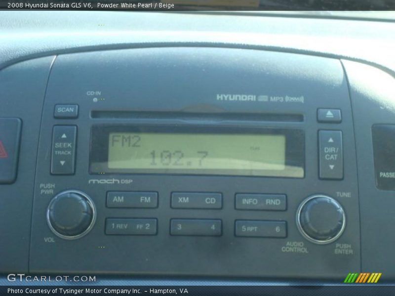 Powder White Pearl / Beige 2008 Hyundai Sonata GLS V6