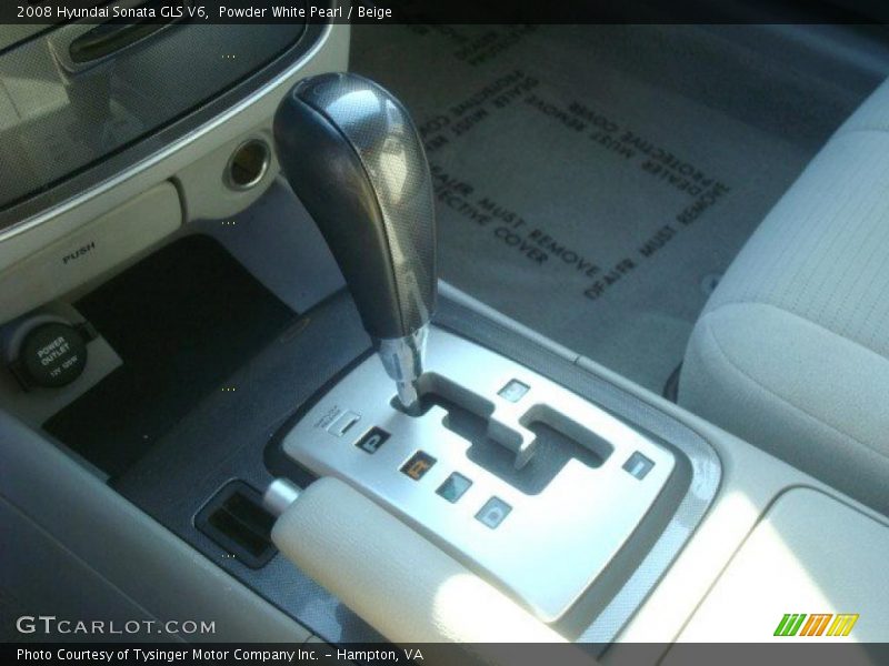 Powder White Pearl / Beige 2008 Hyundai Sonata GLS V6