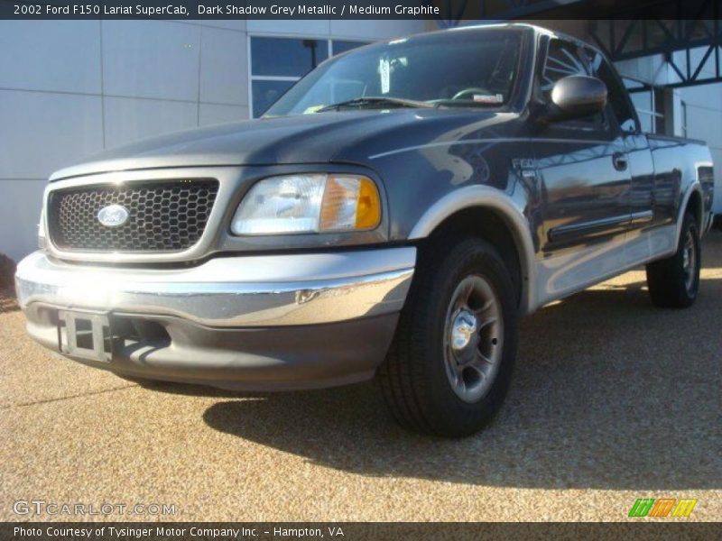 Dark Shadow Grey Metallic / Medium Graphite 2002 Ford F150 Lariat SuperCab