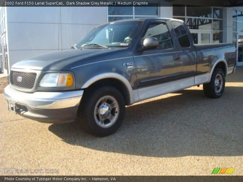 Dark Shadow Grey Metallic / Medium Graphite 2002 Ford F150 Lariat SuperCab