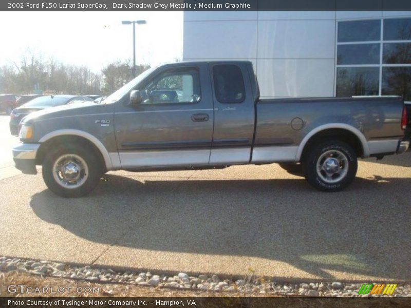 Dark Shadow Grey Metallic / Medium Graphite 2002 Ford F150 Lariat SuperCab