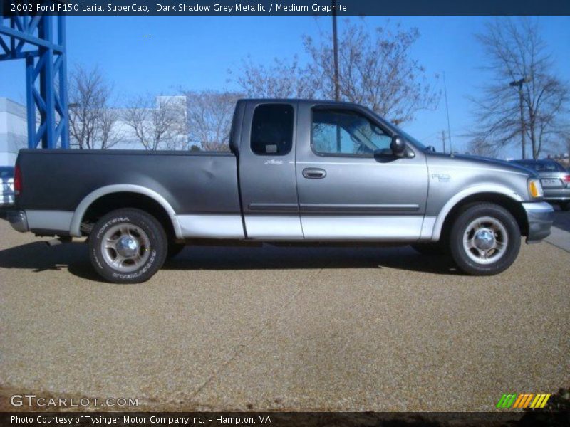 Dark Shadow Grey Metallic / Medium Graphite 2002 Ford F150 Lariat SuperCab