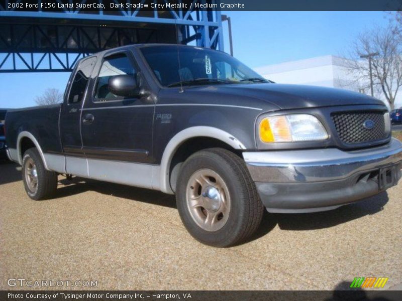 Dark Shadow Grey Metallic / Medium Graphite 2002 Ford F150 Lariat SuperCab