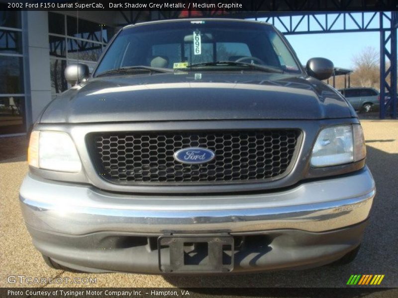 Dark Shadow Grey Metallic / Medium Graphite 2002 Ford F150 Lariat SuperCab