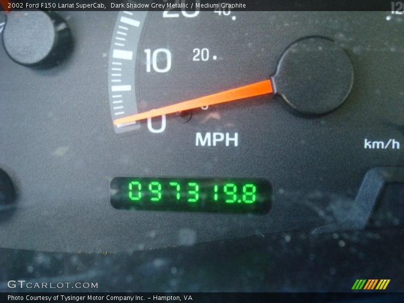 Dark Shadow Grey Metallic / Medium Graphite 2002 Ford F150 Lariat SuperCab