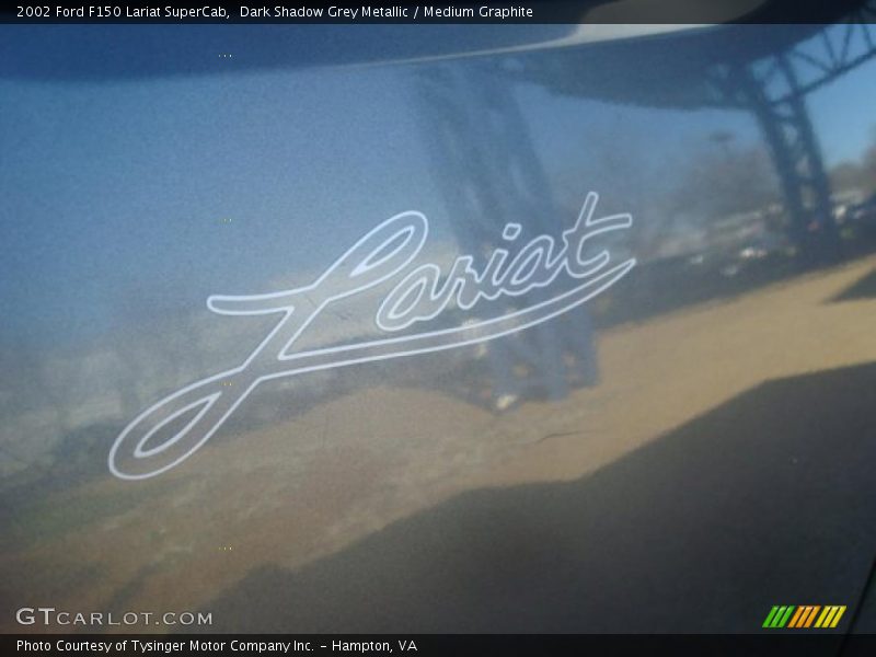 Dark Shadow Grey Metallic / Medium Graphite 2002 Ford F150 Lariat SuperCab