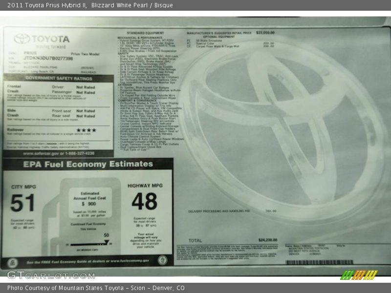 Blizzard White Pearl / Bisque 2011 Toyota Prius Hybrid II