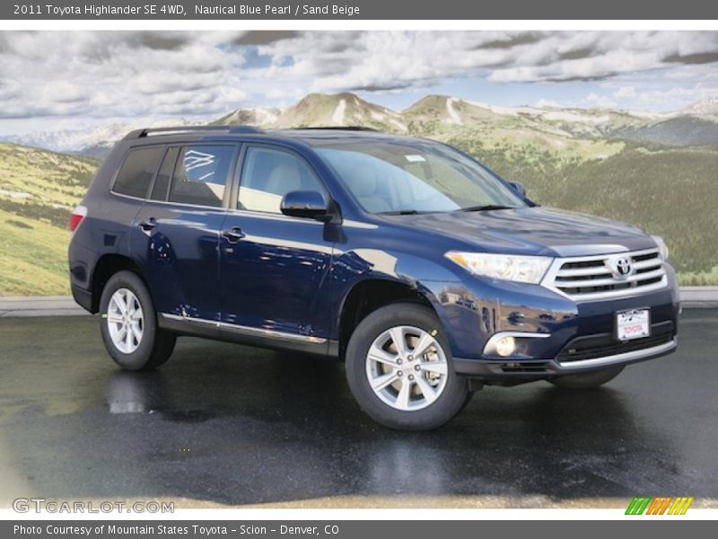 Nautical Blue Pearl / Sand Beige 2011 Toyota Highlander SE 4WD
