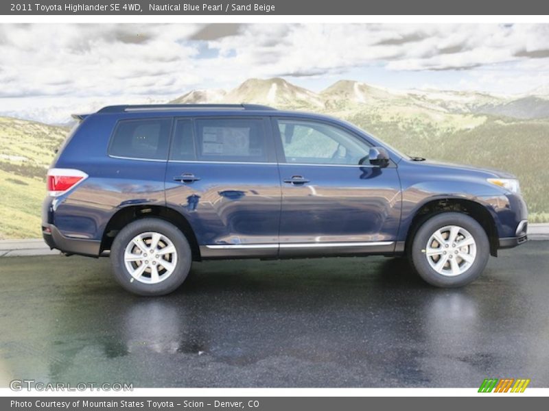 Nautical Blue Pearl / Sand Beige 2011 Toyota Highlander SE 4WD