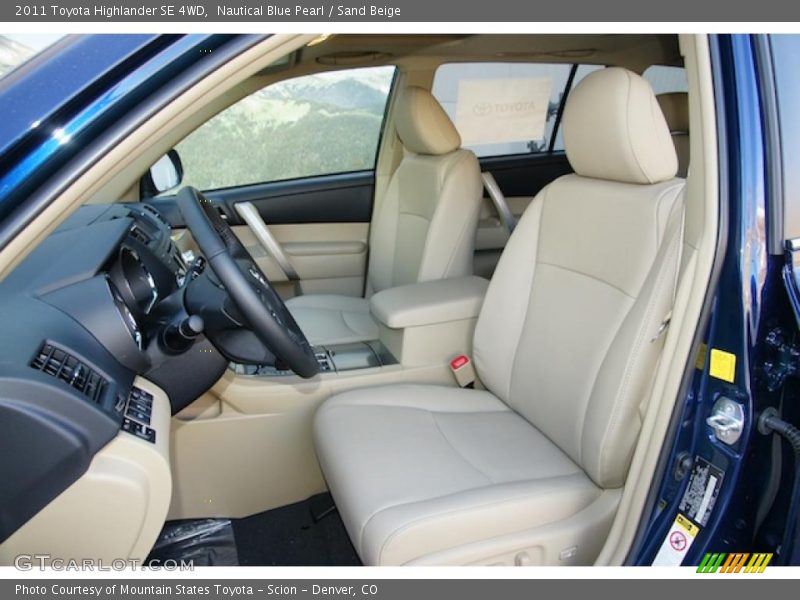 Nautical Blue Pearl / Sand Beige 2011 Toyota Highlander SE 4WD